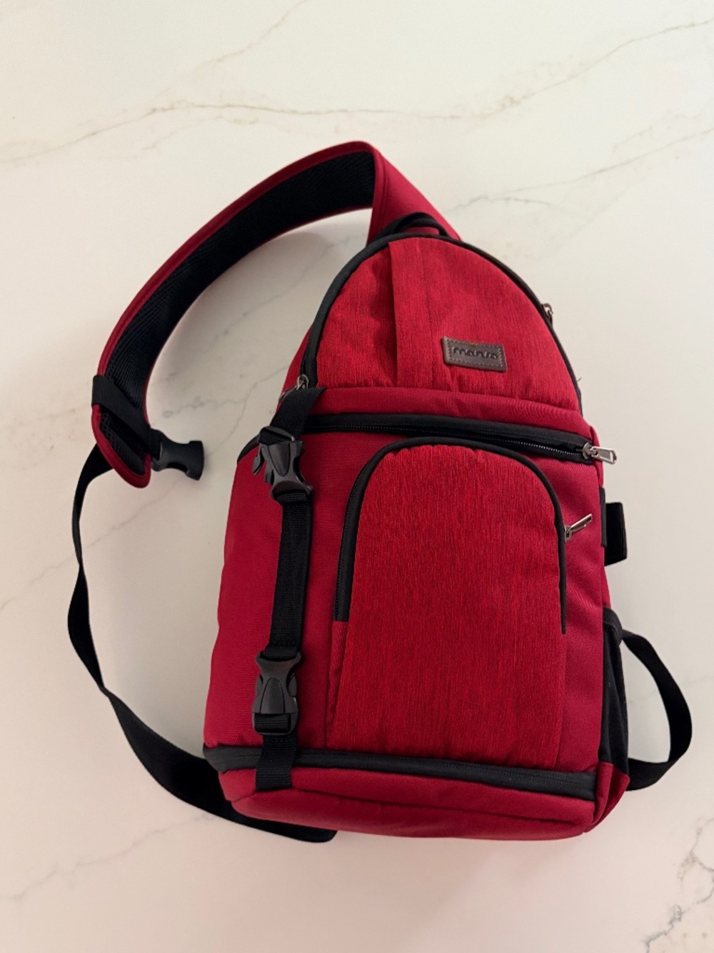 Mosiso Camera Sling Bag wine red